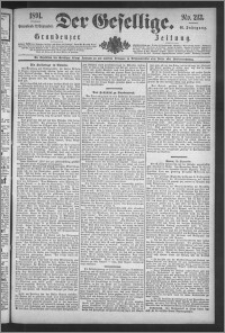 Der Gesellige : Graudenzer Zeitung 1891.09.12, Jg. 66, No. 213