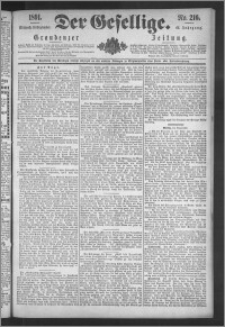 Der Gesellige : Graudenzer Zeitung 1891.09.16, Jg. 66, No. 216
