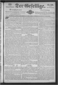 Der Gesellige : Graudenzer Zeitung 1891.09.20, Jg. 66, No. 220