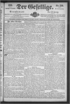 Der Gesellige : Graudenzer Zeitung 1891.09.27, Jg. 66, No. 226