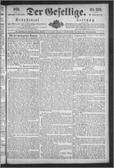 Der Gesellige : Graudenzer Zeitung 1891.09.30, Jg. 66, No. 228