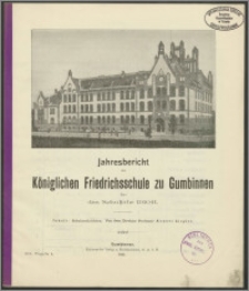 Jahresbericht der Königlichen Friedrichsschule zu Gumbinnen über das Schuljahr 1910/11