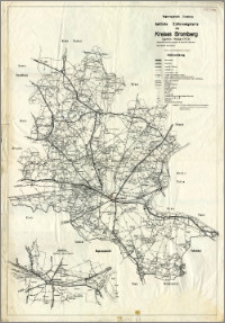 Regierungsbezirk Bromberg amtliche Entfernungskarte des Kreises Bromberg