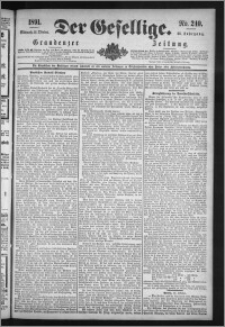 Der Gesellige : Graudenzer Zeitung 1891.10.14, Jg. 66, No. 240
