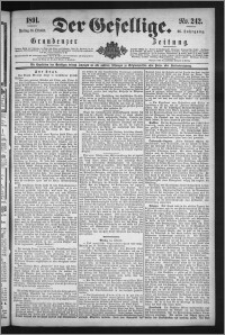 Der Gesellige : Graudenzer Zeitung 1891.10.16, Jg. 66, No. 242