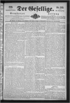 Der Gesellige : Graudenzer Zeitung 1891.10.17, Jg. 66, No. 243