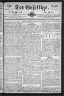 Der Gesellige : Graudenzer Zeitung 1891.10.22, Jg. 66, No. 247