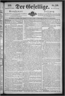 Der Gesellige : Graudenzer Zeitung 1891.10.24, Jg. 66, No. 249