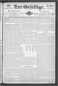Der Gesellige : Graudenzer Zeitung 1891.11.05, Jg. 66, No. 259