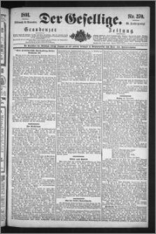 Der Gesellige : Graudenzer Zeitung 1891.11.18, Jg. 66, No. 270