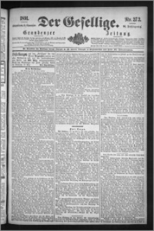 Der Gesellige : Graudenzer Zeitung 1891.11.21, Jg. 66, No. 273
