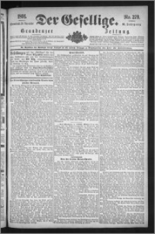 Der Gesellige : Graudenzer Zeitung 1891.11.28, Jg. 66, No. 279