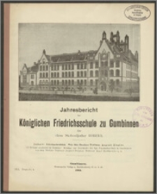 Jahresbericht der Königlichen Friedrichsschule zu Gumbinnen über das Schuljahr 1912/13