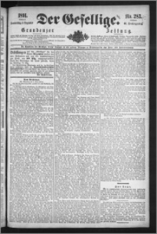 Der Gesellige : Graudenzer Zeitung 1891.12.03, Jg. 66, No. 283
