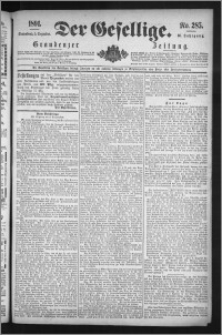 Der Gesellige : Graudenzer Zeitung 1891.12.05, Jg. 66, No. 285