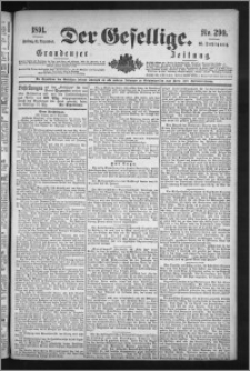Der Gesellige : Graudenzer Zeitung 1891.12.11, Jg. 66, No. 290