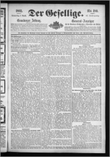Der Gesellige : Graudenzer Zeitung 1892.08.04, Jg. 67, No. 180