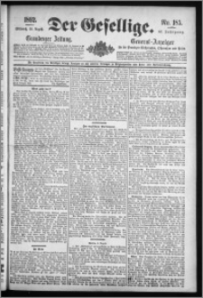 Der Gesellige : Graudenzer Zeitung 1892.08.10, Jg. 67, No. 185