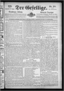 Der Gesellige : Graudenzer Zeitung 1892.08.13, Jg. 67, No. 188