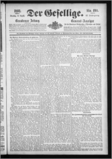 Der Gesellige : Graudenzer Zeitung 1892.08.16, Jg. 67, No. 190
