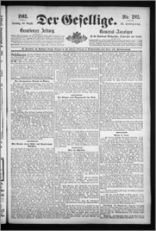 Der Gesellige : Graudenzer Zeitung 1892.08.30, Jg. 67, No. 202