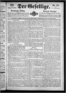 Der Gesellige : Graudenzer Zeitung 1892.09.11, Jg. 67, No. 213