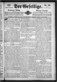 Der Gesellige : Graudenzer Zeitung 1892.09.18, Jg. 67, No. 219