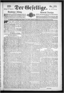 Der Gesellige : Graudenzer Zeitung 1892.09.23, Jg. 67, No. 223
