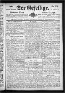 Der Gesellige : Graudenzer Zeitung 1892.09.29, Jg. 67, No. 228