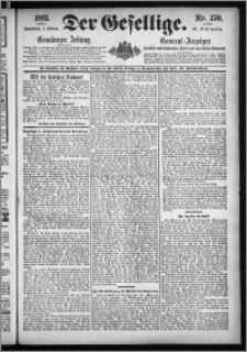 Der Gesellige : Graudenzer Zeitung 1892.10.01, Jg. 67, No. 230