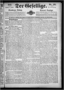 Der Gesellige : Graudenzer Zeitung 1892.10.02, Jg. 67, No. 231