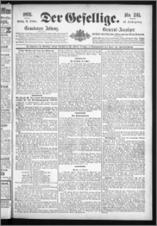 Der Gesellige : Graudenzer Zeitung 1892.10.14, Jg. 67, No. 241