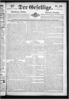 Der Gesellige : Graudenzer Zeitung 1892.10.15, Jg. 67, No. 242