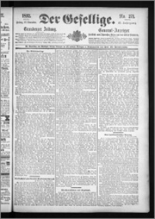 Der Gesellige : Graudenzer Zeitung 1892.11.18, Jg. 67, No. 271