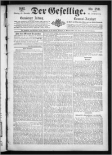 Der Gesellige : Graudenzer Zeitung 1892.11.29, Jg. 67, No. 280