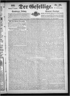 Der Gesellige : Graudenzer Zeitung 1892.12.11, Jg. 67, No. 291