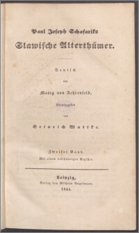 Paul Joseph Schafariks Slawische Alterthümer. Bd. 2