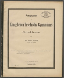 Programm des Königlichen Friedrichs-Gymnasiums zu Gumbinnen