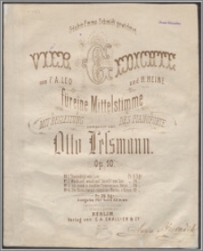 Vier Gedichte : von F.A. Leo und H. Heine : für eine Mittelstimme mit begleitung des Pianoforte : Op. 10