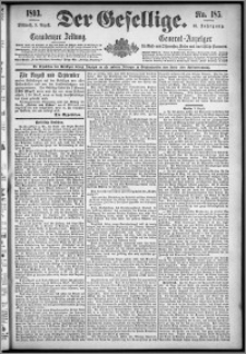 Der Gesellige : Graudenzer Zeitung 1893.08.09, Jg. 68, No. 185