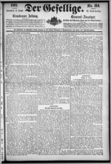 Der Gesellige : Graudenzer Zeitung 1893.08.19, Jg. 68, No. 194