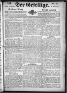 Der Gesellige : Graudenzer Zeitung 1893.09.13, Jg. 68, No. 215