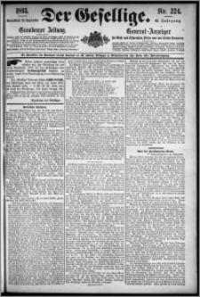 Der Gesellige : Graudenzer Zeitung 1893.09.23, Jg. 68, No. 224