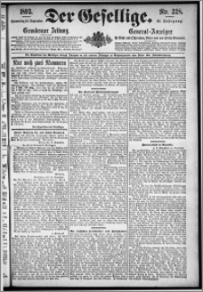 Der Gesellige : Graudenzer Zeitung 1893.09.28, Jg. 68, No. 228