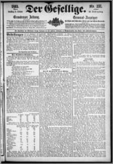 Der Gesellige : Graudenzer Zeitung 1893.10.08, Jg. 68, No. 237