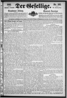 Der Gesellige : Graudenzer Zeitung 1893.11.08, Jg. 68, No. 263