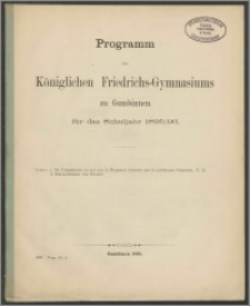 Programm des Königlichen Friedrichs-Gymnasiums zu Gumbinnen für das Schuljahr 1895/96