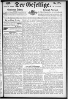 Der Gesellige : Graudenzer Zeitung 1893.11.22, Jg. 68, No. 275