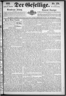 Der Gesellige : Graudenzer Zeitung 1893.11.24, Jg. 68, No. 276