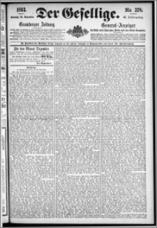 Der Gesellige : Graudenzer Zeitung 1893.11.26, Jg. 68, No. 278